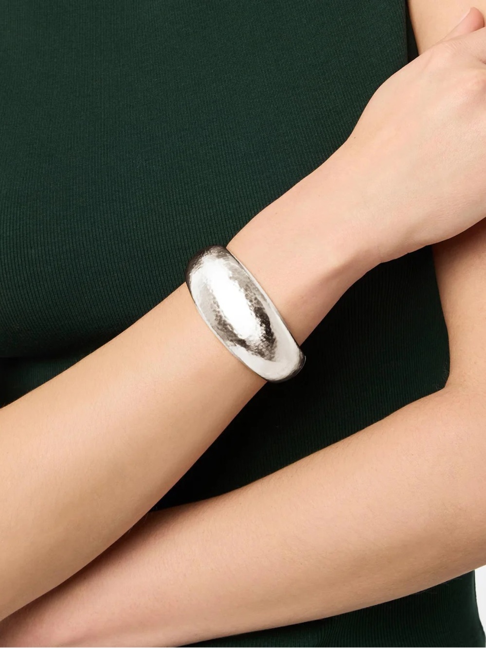 Julie Vos Polished Silver Dome Bangle Bracelet - Picture 3 of 4